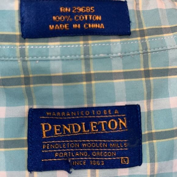 Pendleton seafoam green plaid button down shirt - Picture 6 of 6